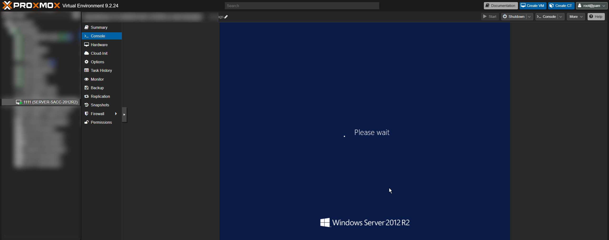 Първо зареждане на Windows Server 2012 R2 в Proxmox