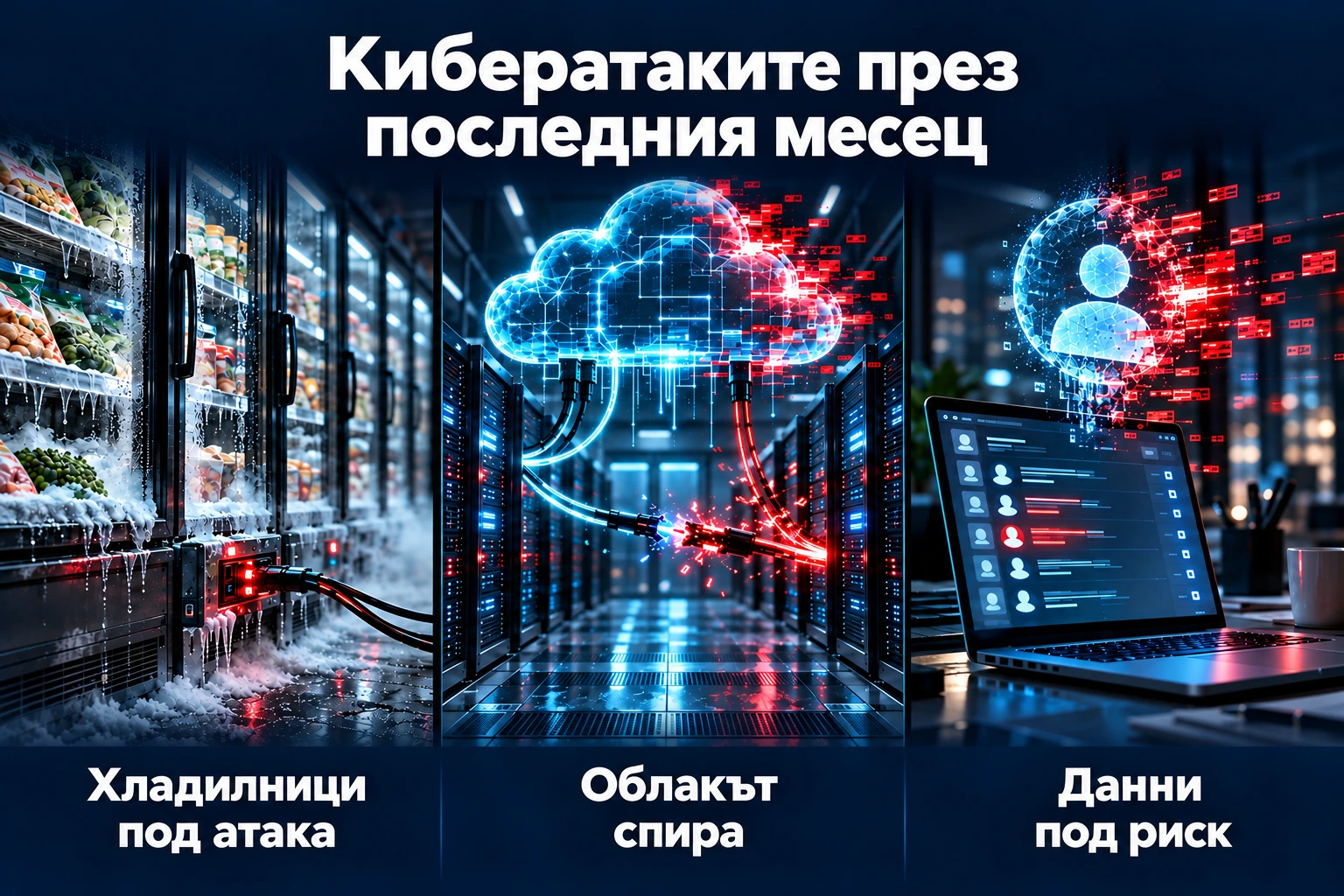 Кибератаките през последния месец: хладилници под атака, облакът спира и данни под риск