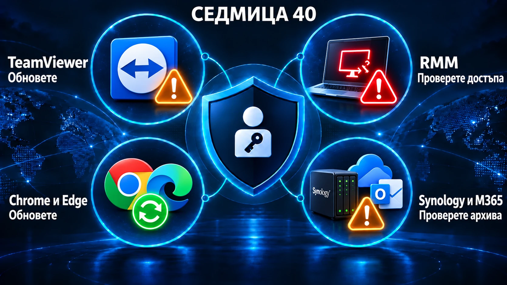Седмица 40: TeamViewer, RMM, Chrome и Edge, Synology и Microsoft 365