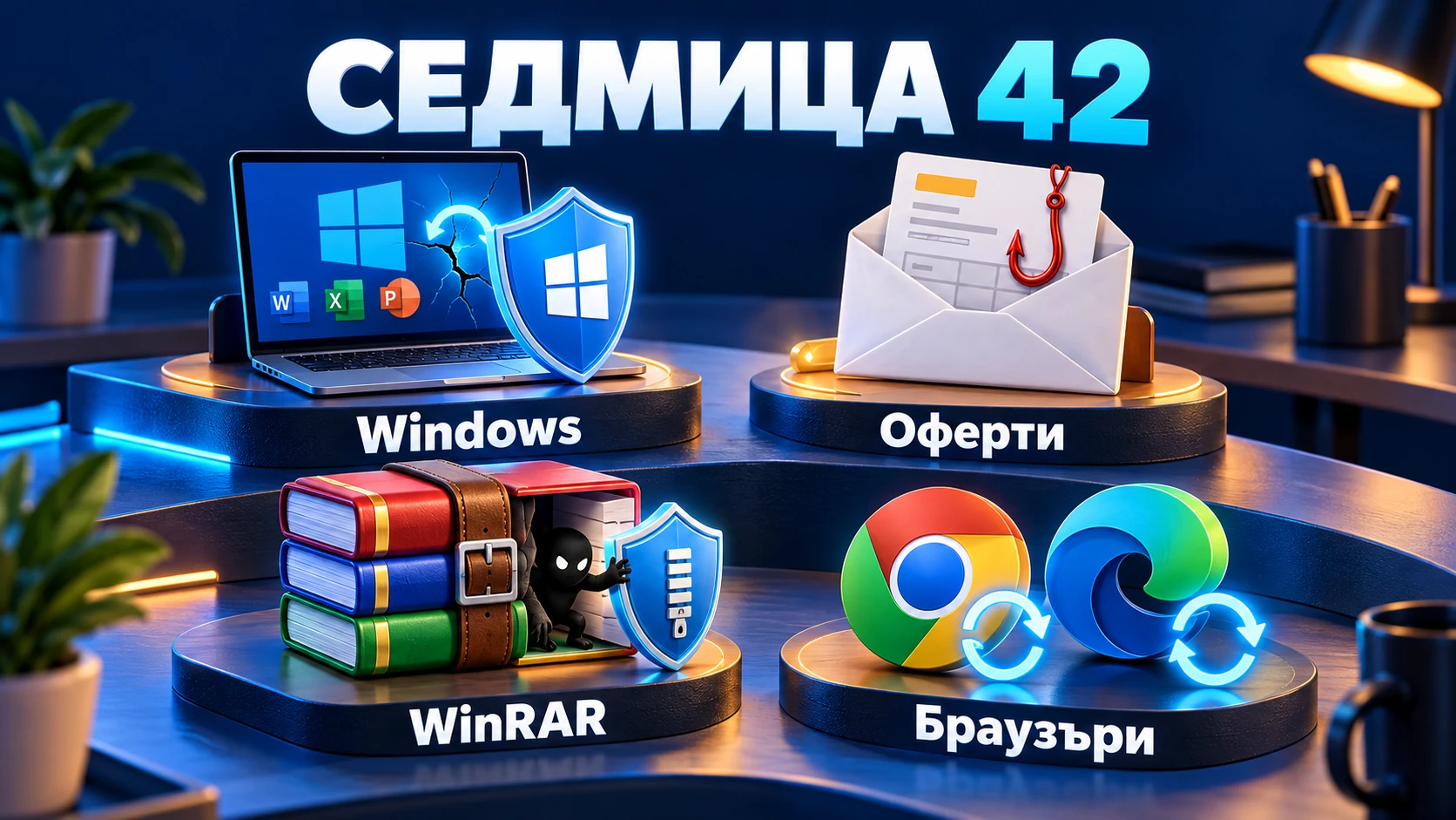 Седмица 42: Windows и Office, фалшиви оферти, WinRAR, Chrome и Edge