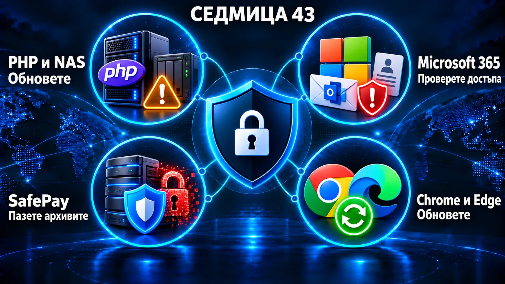 Седмица 43: PHP и NAS, достъпът до Microsoft 365, SafePay и резервните копия, актуализации за Chrome и Edge